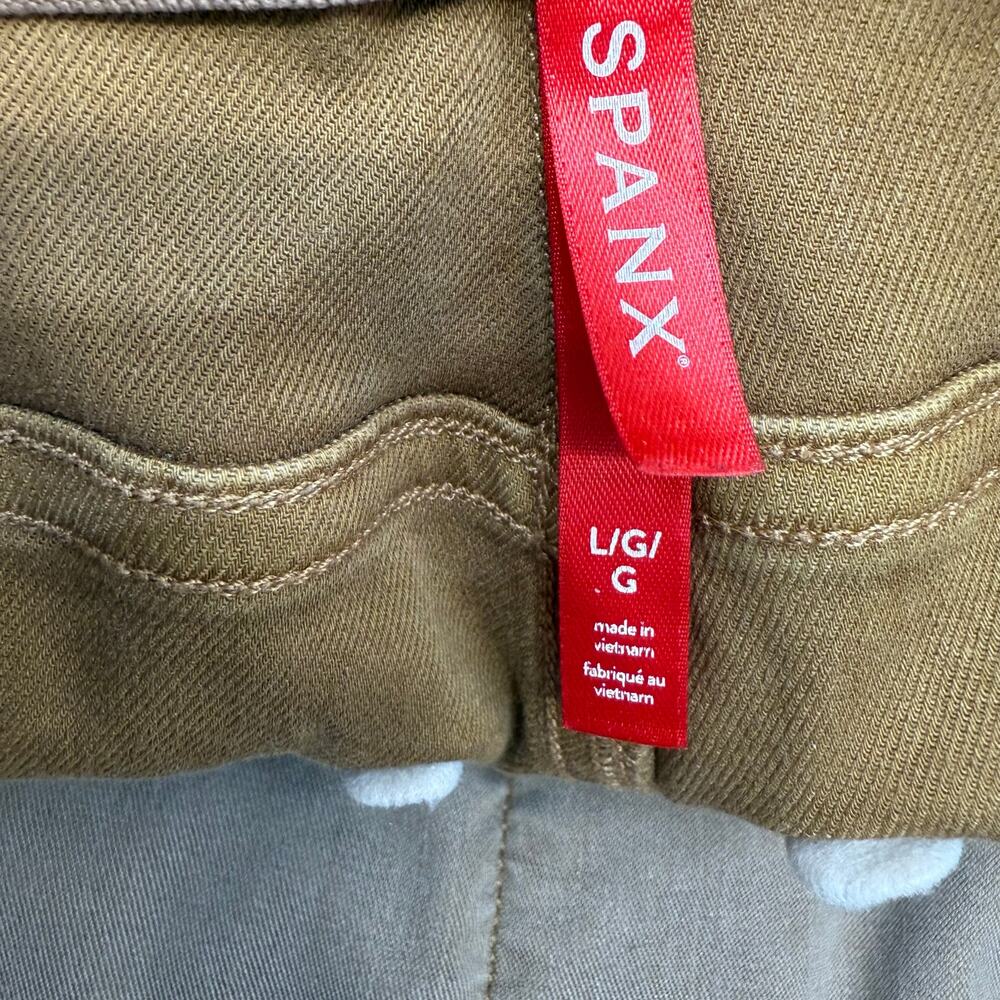 Spanx Pants Women's L Acorn Brown Straight Leg Stretch Patch Pockets Preppy EUC - Picture 5 of 14